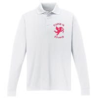 Cupid Is Stupid Anti Valentine Performance Long Sleeve Polo