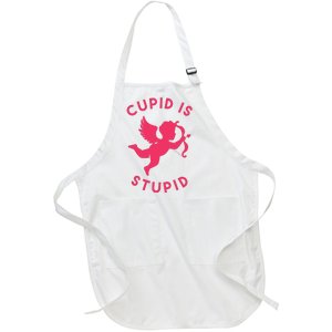 Cupid Is Stupid Anti Valentine Full-Length Apron With Pockets