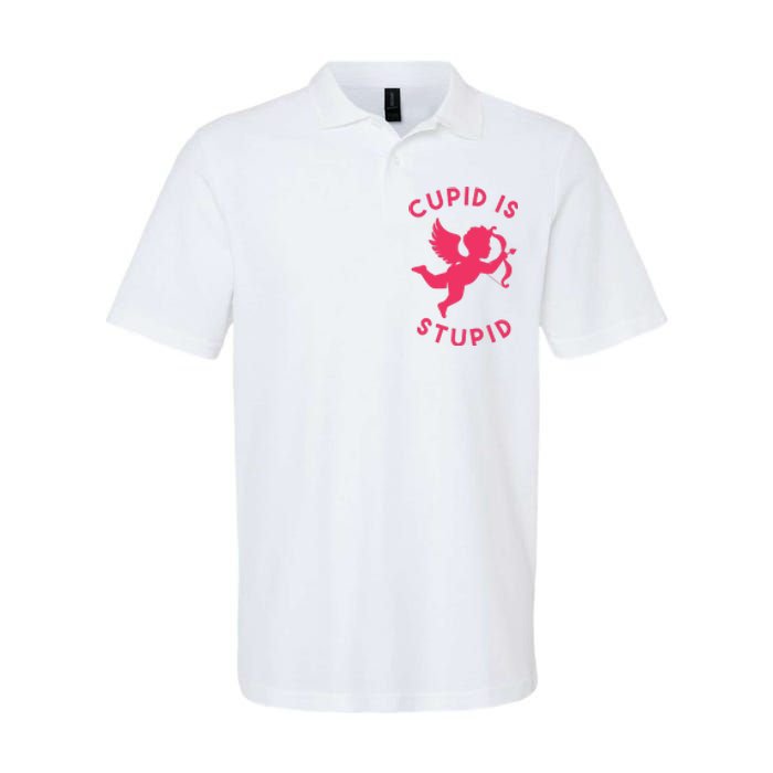 Cupid Is Stupid Anti Valentine Softstyle Adult Sport Polo