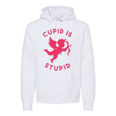 Cupid Is Stupid Anti Valentine Premium Hoodie