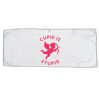 Cupid Is Stupid Anti Valentine Large Microfiber Waffle Golf Towel