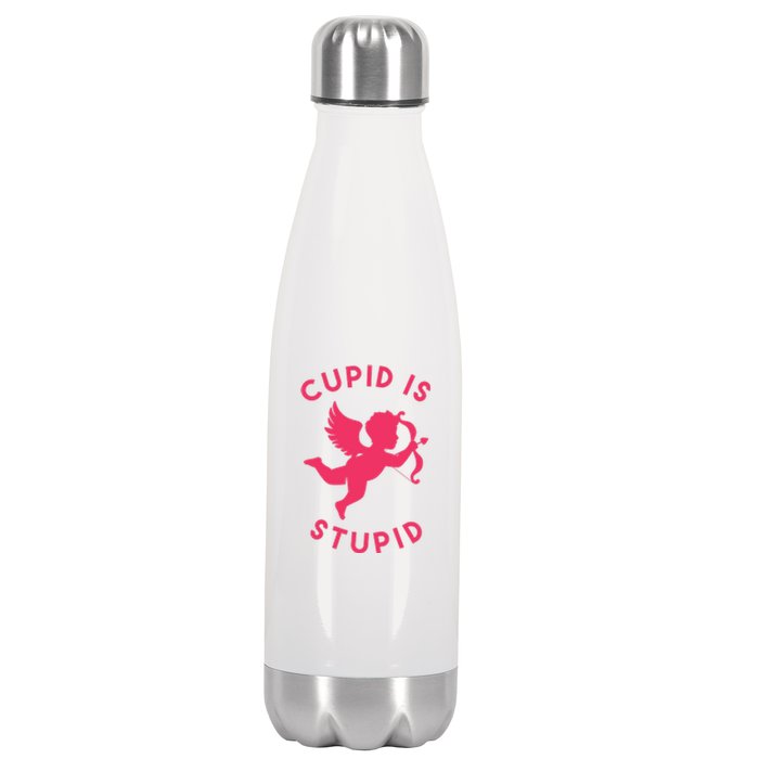 Cupid Is Stupid Anti Valentine Stainless Steel Insulated Water Bottle