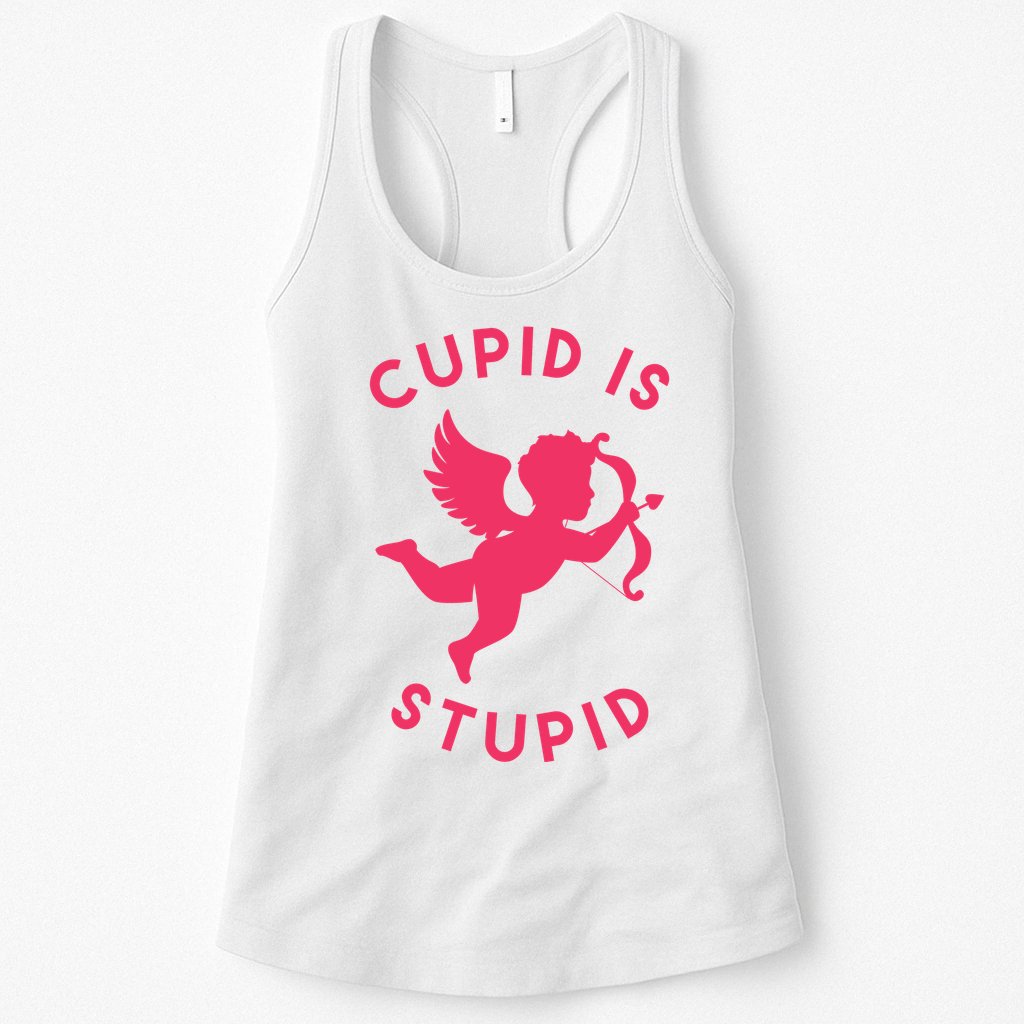 Cupid Is Stupid Anti Valentine Womens Tank Top