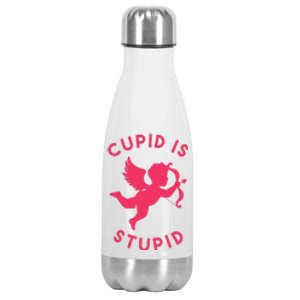 Cupid Is Stupid Anti Valentine Stainless Steel Insulated Water Bottle