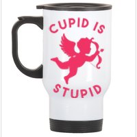 Cupid Is Stupid Anti Valentine Stainless Steel Travel Mug