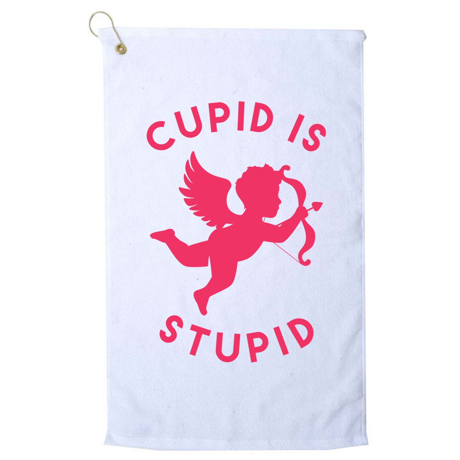 Cupid Is Stupid Anti Valentine Golf Towel