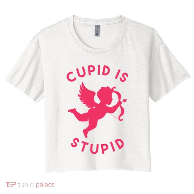 Cupid Is Stupid Anti Valentine Crop Top