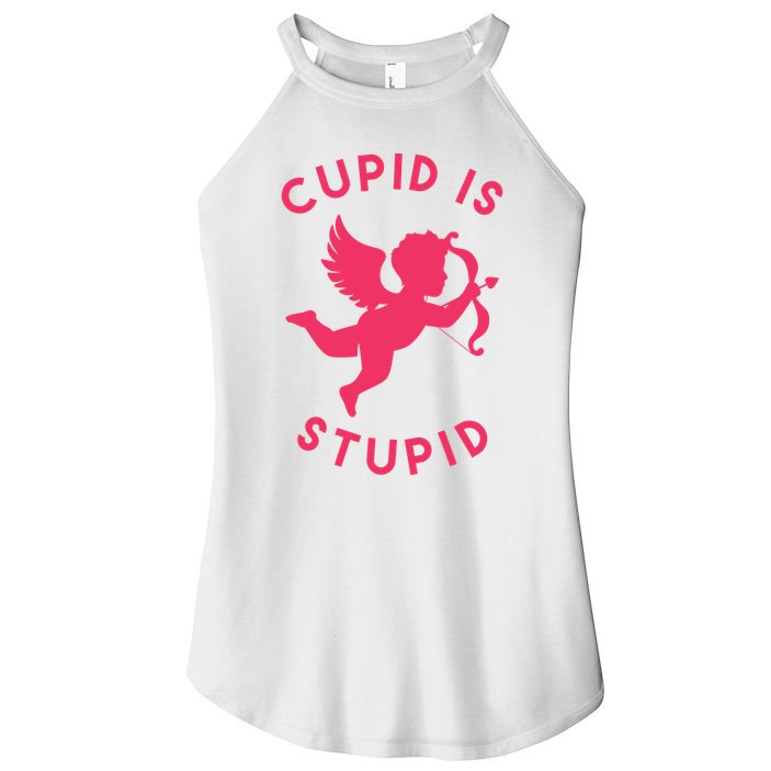 Cupid Is Stupid Anti Valentine Women's Perfect Tri Rocker Tank