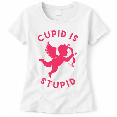 Cupid Is Stupid Anti Valentine Womens T-Shirt