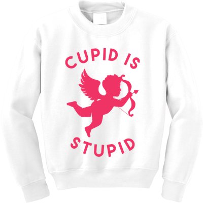 Cupid Is Stupid Anti Valentine Kids Sweatshirt