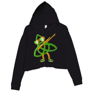 Celtic Irish Symbol St Patricks Day Dabbing Trinity Knot Crop Fleece Hoodie