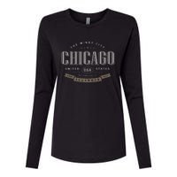 Chicago Illinois Souvenir Womens Cotton Relaxed Long Sleeve T-Shirt