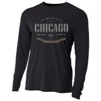 Chicago Illinois Souvenir Cooling Performance Long Sleeve Crew