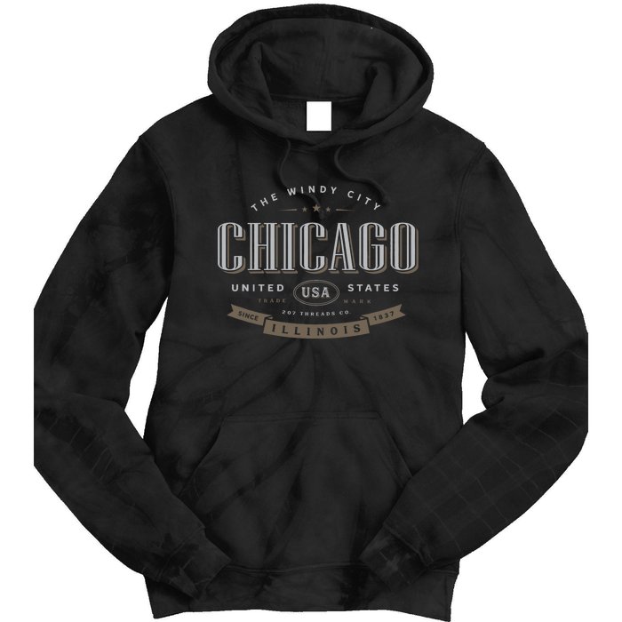 Chicago Illinois Souvenir Tie Dye Hoodie