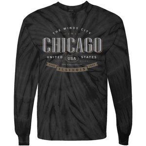 Chicago Illinois Souvenir Tie-Dye Long Sleeve Shirt