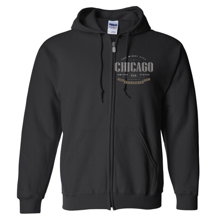 Chicago Illinois Souvenir Full Zip Hoodie