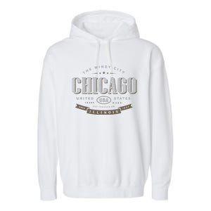 Chicago Illinois Souvenir Garment-Dyed Fleece Hoodie