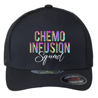 Chemo Infusion Squad Leopard Tie Dye Chemo Infusion Nurse Flexfit Unipanel Trucker Cap