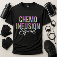 Chemo Infusion Squad Leopard Tie Dye Chemo Infusion Nurse Cooling Performance Crew T-Shirt