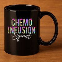 Chemo Infusion Squad Leopard Tie Dye Chemo Infusion Nurse 11oz C Handle Ceramic Mug