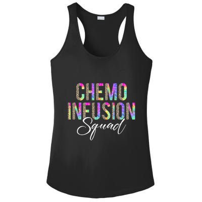 Chemo Infusion Squad Leopard Tie Dye Chemo Infusion Nurse Ladies PosiCharge Competitor Racerback Tank