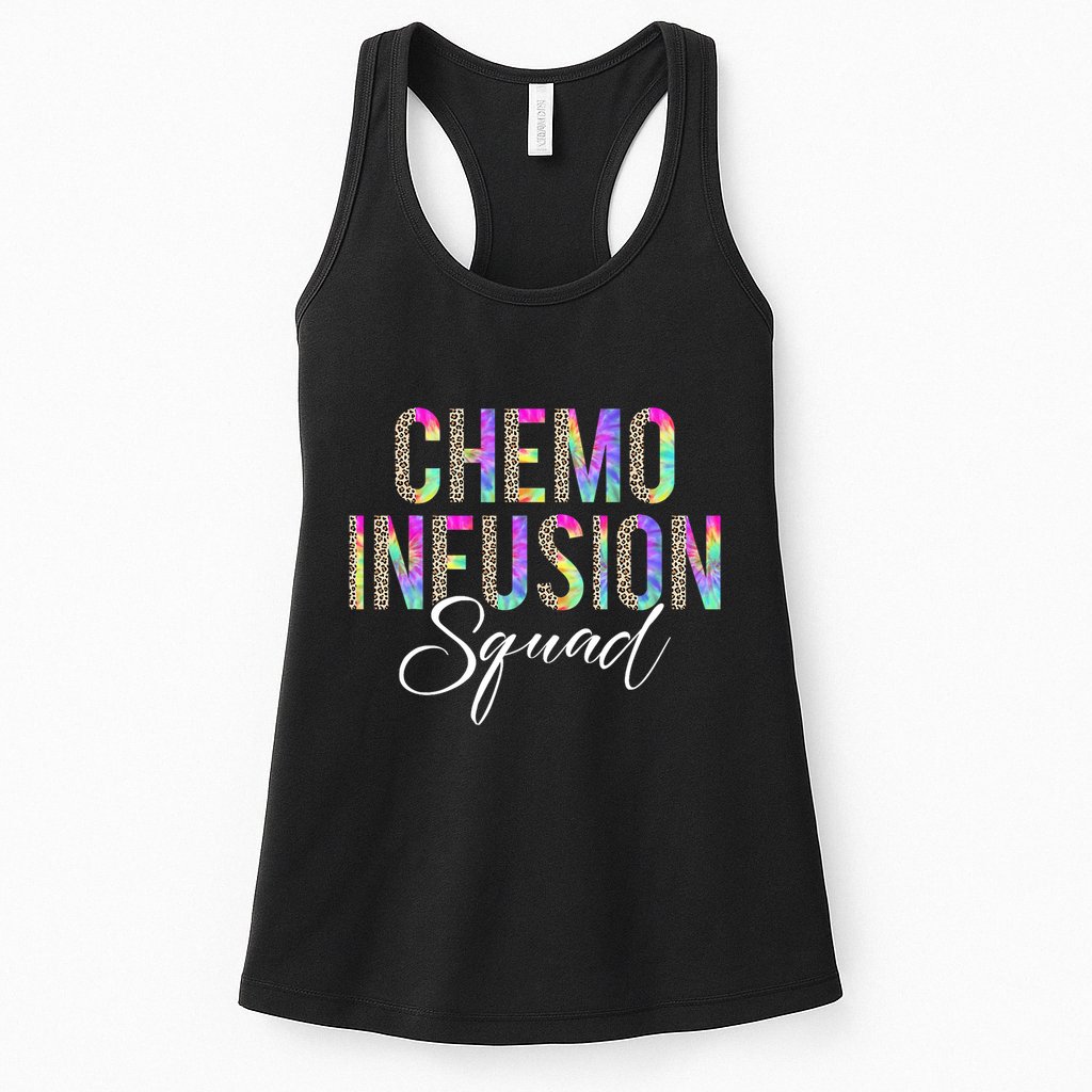 Chemo Infusion Squad Leopard Tie Dye Chemo Infusion Nurse Womens Tank Top