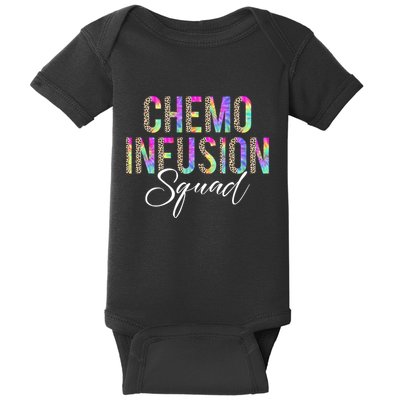Chemo Infusion Squad Leopard Tie Dye Chemo Infusion Nurse Baby Bodysuit