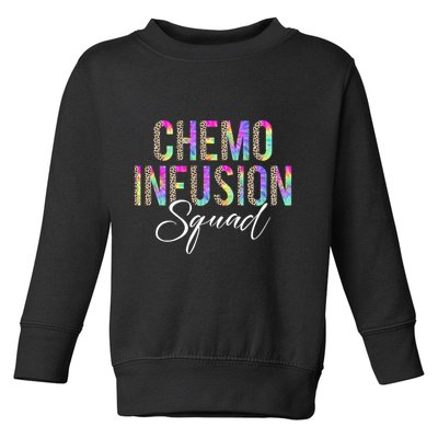 Chemo Infusion Squad Leopard Tie Dye Chemo Infusion Nurse Toddler Sweatshirt