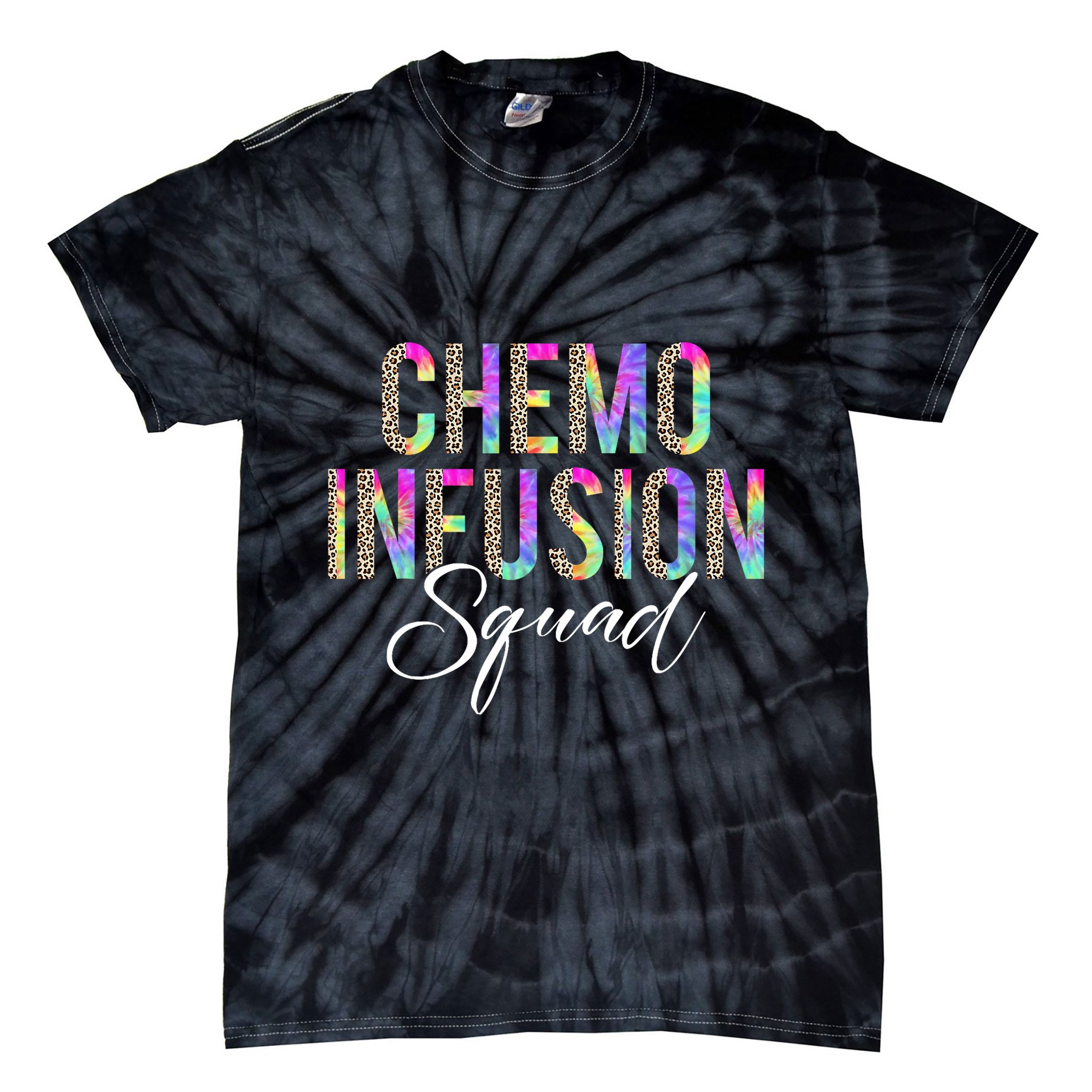 Chemo Infusion Squad Leopard Tie Dye Chemo Infusion Nurse Tie-Dye T-Shirt