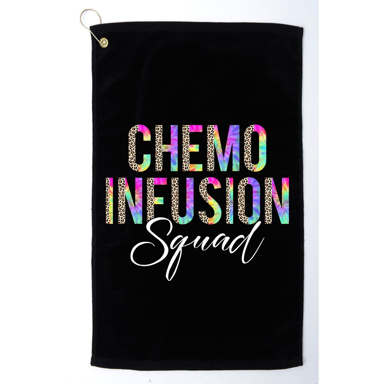 Chemo Infusion Squad Leopard Tie Dye Chemo Infusion Nurse Golf Towel