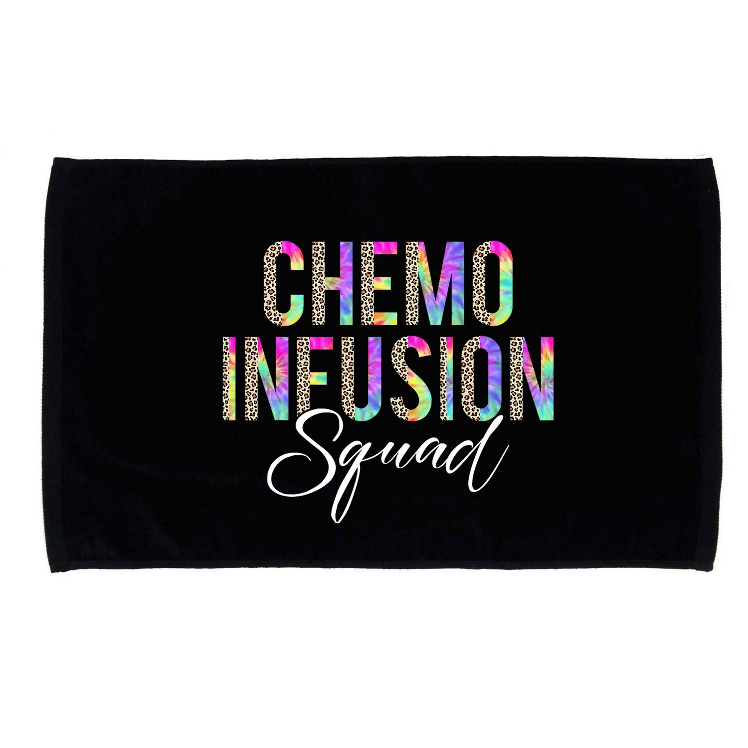 Chemo Infusion Squad Leopard Tie Dye Chemo Infusion Nurse Microfiber Hand Towel
