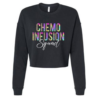 Chemo Infusion Squad Leopard Tie Dye Chemo Infusion Nurse Cropped Pullover Crew