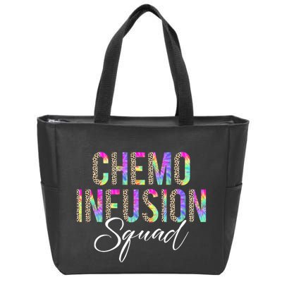 Chemo Infusion Squad Leopard Tie Dye Chemo Infusion Nurse Zip Tote Bag