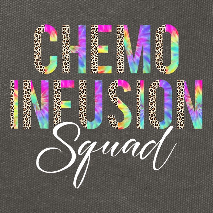 Chemo Infusion Squad Leopard Tie Dye Chemo Infusion Nurse Cotton Canvas Backpack