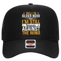 CHRISTIANITY I'm Still Running Against The Wind High Crown Mesh Back Trucker Hat