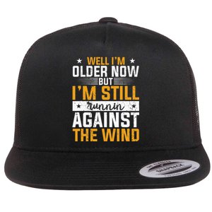 CHRISTIANITY I'm Still Running Against The Wind Flat Bill Trucker Hat