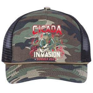 Cicada Invasion Summer 2024 Cicada Rock Star Retro Rope Trucker Hat Cap