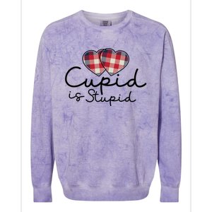 Cupid Is Stupid Valentines Day Funny Colorblast Crewneck Sweatshirt