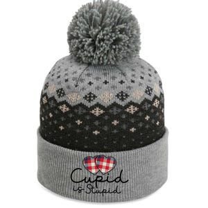 Cupid Is Stupid Valentines Day Funny The Baniff Cuffed Pom Beanie