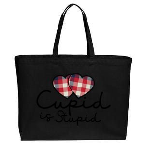 Cupid Is Stupid Valentines Day Funny Cotton Canvas Jumbo Tote