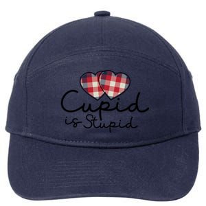 Cupid Is Stupid Valentines Day Funny 7-Panel Snapback Hat