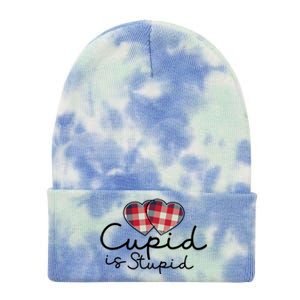 Cupid Is Stupid Valentines Day Funny Tie Dye 12in Knit Beanie