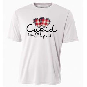 Cupid Is Stupid Valentines Day Funny Cooling Performance Crew T-Shirt