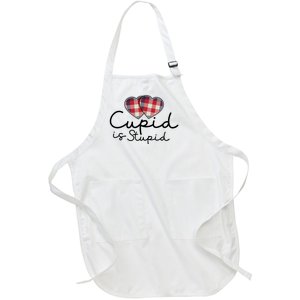 Cupid Is Stupid Valentines Day Funny Full-Length Apron With Pockets