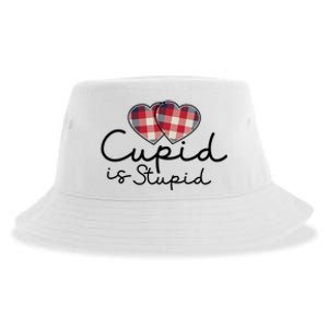 Cupid Is Stupid Valentines Day Funny Sustainable Bucket Hat