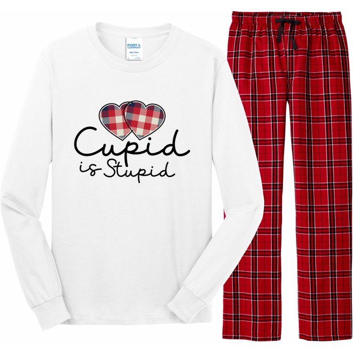 Cupid Is Stupid Valentines Day Funny Long Sleeve Pajama Set