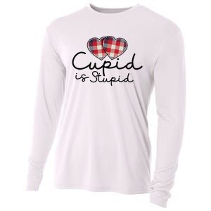 Cupid Is Stupid Valentines Day Funny Cooling Performance Long Sleeve Crew