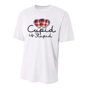 Cupid Is Stupid Valentines Day Funny Performance Sprint T-Shirt