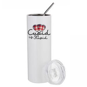 Cupid Is Stupid Valentines Day Funny Stainless Steel Tumbler