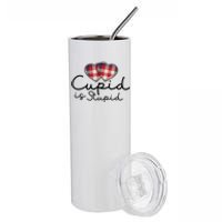 Cupid Is Stupid Valentines Day Funny Stainless Steel Tumbler